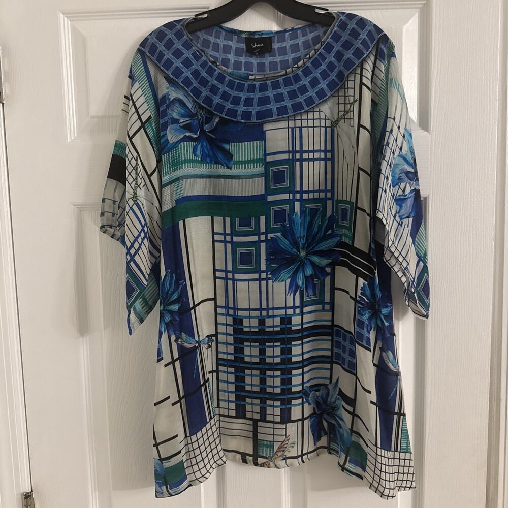 Shana Beautiful 100%Silk Viscose Tunic Size M Shana Summer Sale $25 BNWOT
